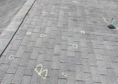 Before look of roof with signs of shingle wear