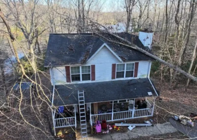 Before look of project with roof damage