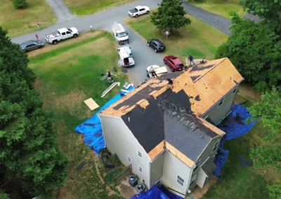 Before look of roof with signs of roof damage