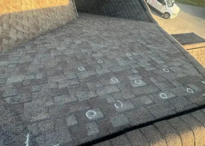 Before look of roof with signs of shingle wear