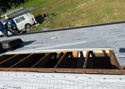 Before look of roof before roof replacement with signs of aging