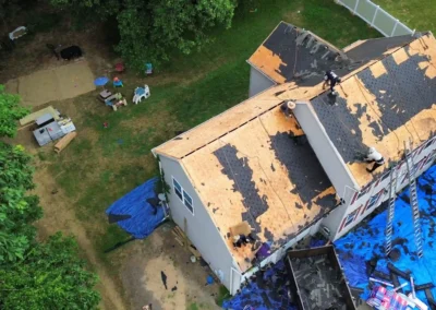 Before look of roof with signs of roof damage