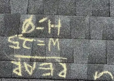 Before look of roof with signs of shingle wear