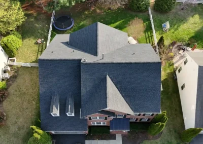 After look of project with roof having GAF Timberline HDZ roofing system in Charcoal