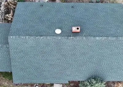 After look of roof with the brand-new GAF Timberline HDZ shingles in Hunter Green
