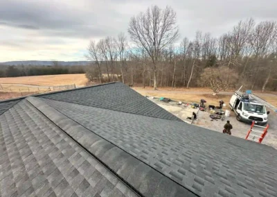 After look of roof with GAF Timberline HDZ architectural shingles in Charcoal