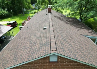 Brand-new roof with GAF Timberline HDZ architectural shingles in Hickory