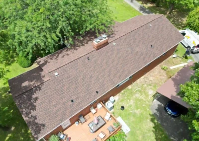 Brand-new roof with GAF Timberline HDZ architectural shingles in Hickory