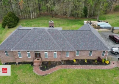 After look of the roof with the Owens Corning Duration shingle on the color of Colonial slate.