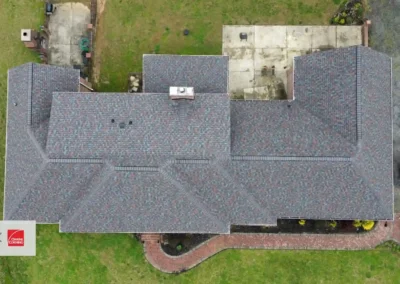 After look of the roof with the Owens Corning Duration shingle on the color of Colonial slate.