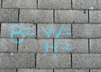 Before look of roof with signs of shingle wear