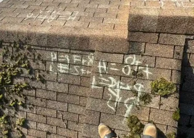 Before look of roof with signs of shingles aging