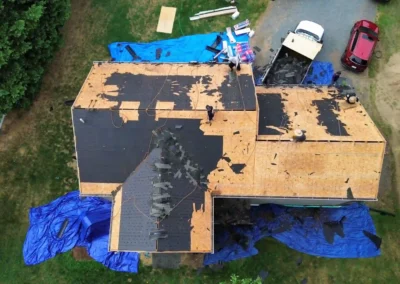 Before look of roof with signs of roof damage