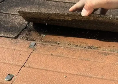 Before look of roof with signs of shingles aging