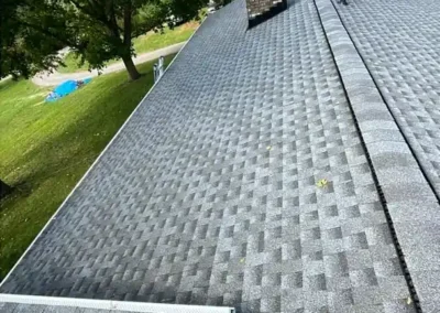 Brand new look of roof with GAF Timberline HDZ architectural shingles in Pewter Gray