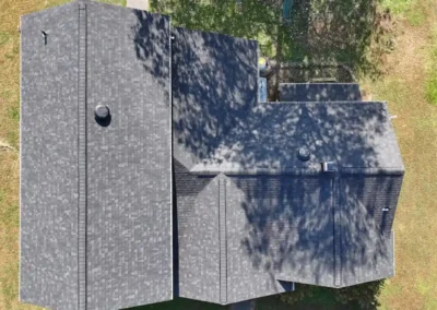 After look of roof project with Owens Corning Duration shingles in Onyx Black