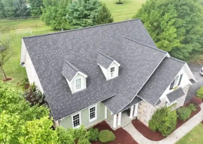 After look of roof with Owens Corning Onyx Black shingles