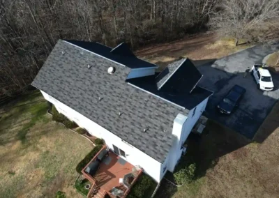 After look of roof with GAF Timberline HDZ architectural shingles in Biscayne Blue