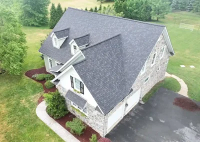 After look of roof with Owens Corning Onyx Black shingles