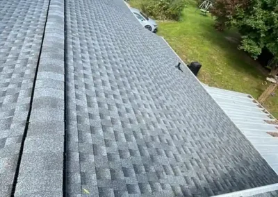 Brand new look of roof with GAF Timberline HDZ architectural shingles in Pewter Gray